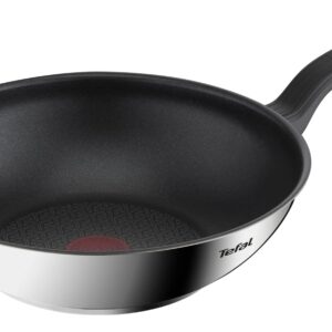 Tefal Comfort Max Stainless Steel Non-Stick Wok, 28 cm - Silver