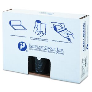 inteplast group slw3858shk low-density can liner, 38 x 58, 60gal, 1.4mil, black, 20 per roll (case of 5 rolls)