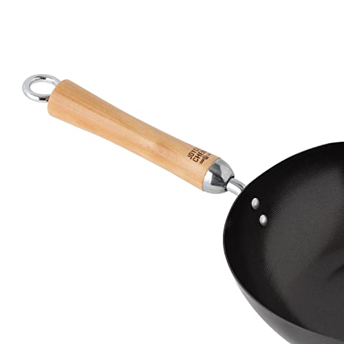 JOYCE CHEN Classic Series 9.5-Inch Carbon Steel Nonstick Stir Fry Pan with Birch Handle