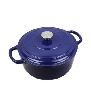 cast iron enameled pot/casserole/duch oven 9 qt. with cover, blue