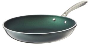 granitestone green frying pan with ultra nonstick durable mineral & diamond coating, skillet with stainless steel stay cool handle, oven & dishwasher safe, 100% pfoa free, 12""" (7383)