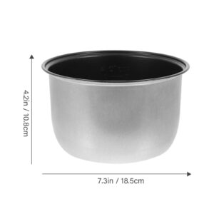 Tofficu 2L Rice Cooker Pot Replacement, 2 Quart Aluminum Alloy Non- Stick Replacement Inner Cooking Pot, Inner Pot 7.3'' diameter x 4.2'' high