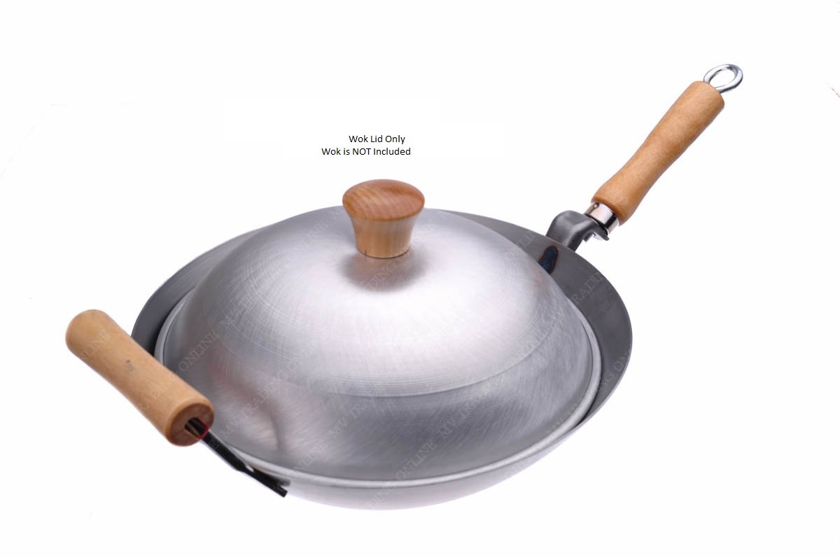 Aluminum Dome Wok Lid/Wok Cover, 13-Inches, (For 14" Wok), 18 Gauge, USA Made
