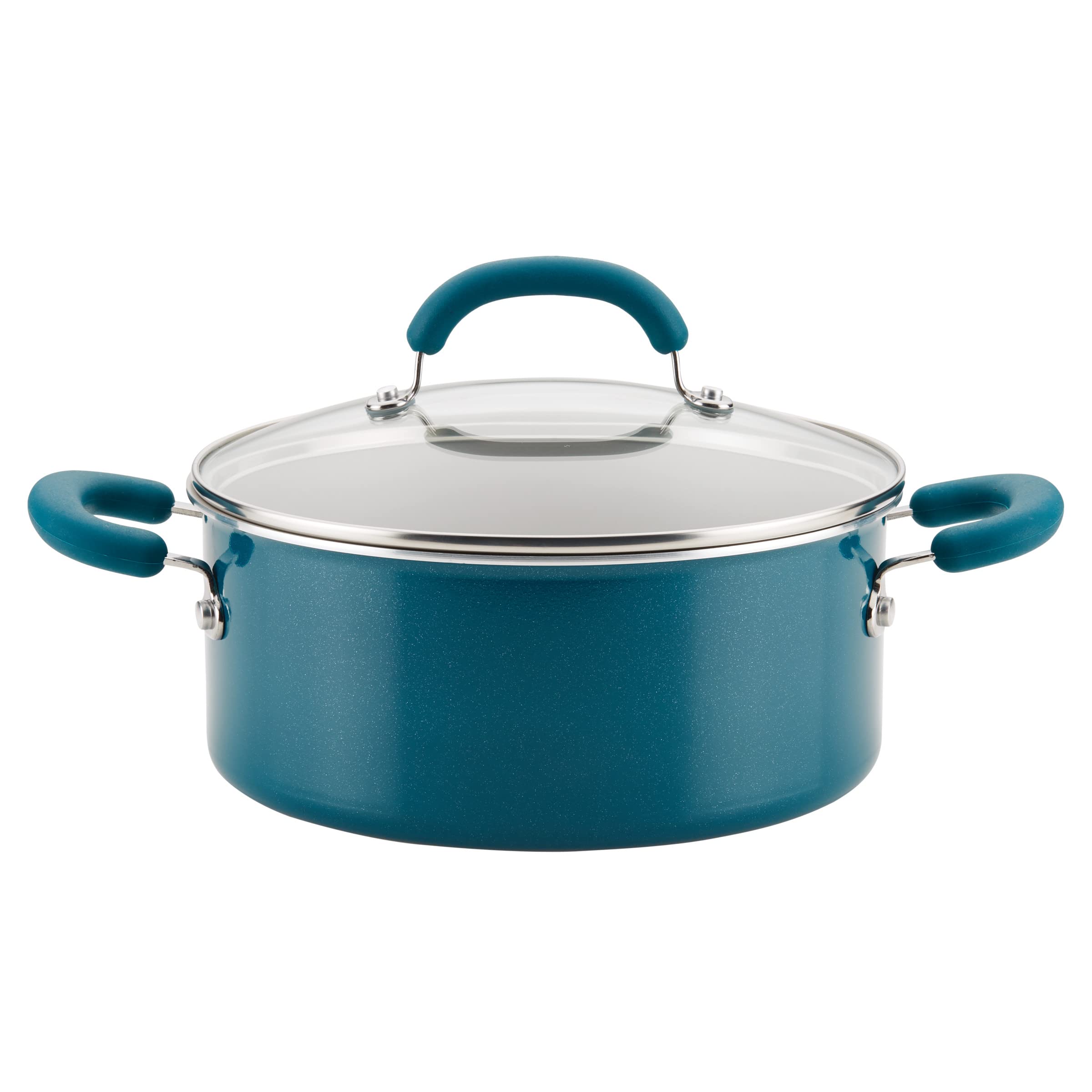 Rachael Ray Create Delicious Nonstick Induction Dutch Oven with Lid, 5 Quart, Teal Shimmer