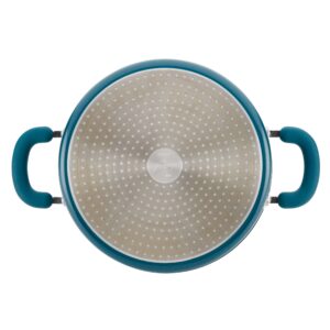 Rachael Ray Create Delicious Nonstick Induction Dutch Oven with Lid, 5 Quart, Teal Shimmer