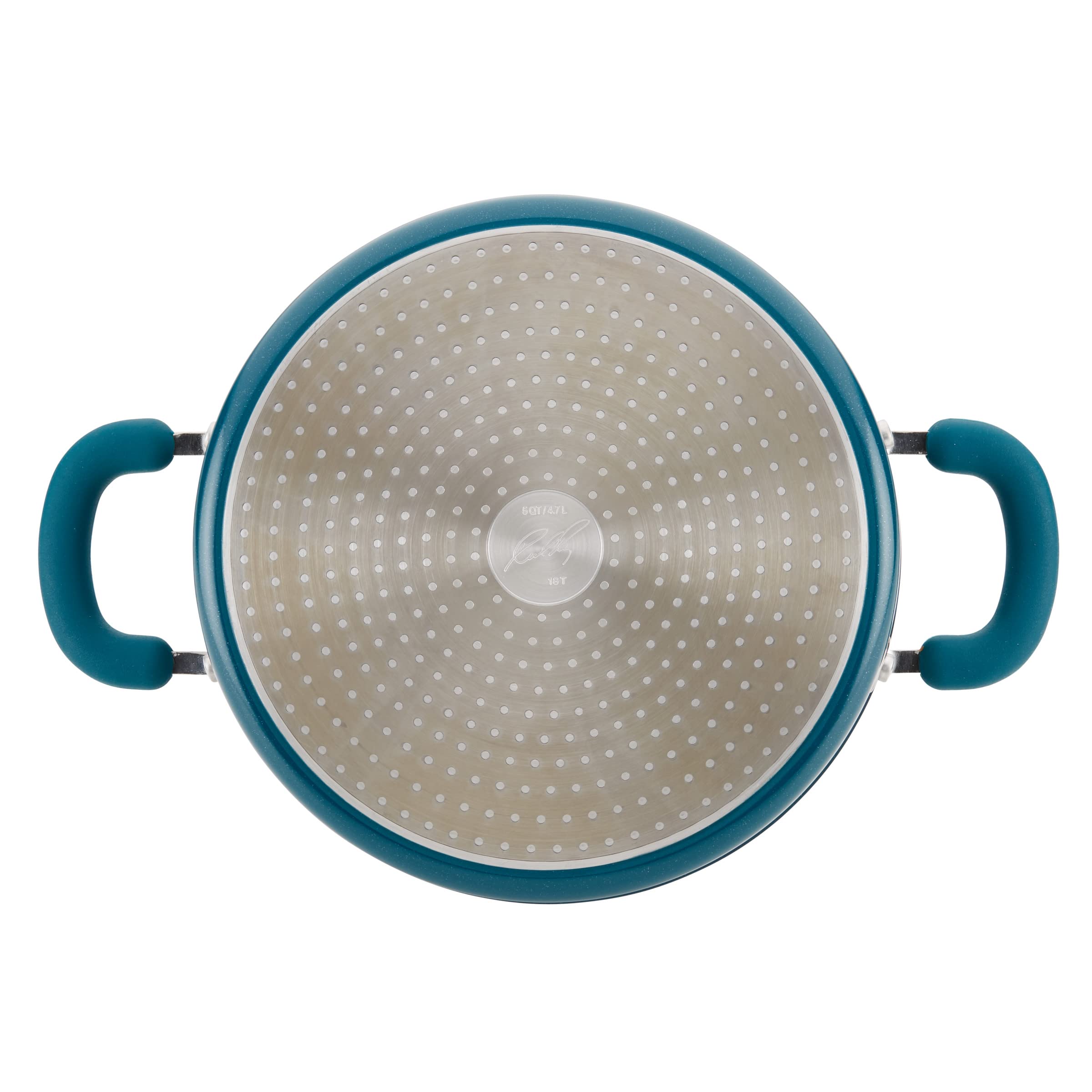 Rachael Ray Create Delicious Nonstick Induction Dutch Oven with Lid, 5 Quart, Teal Shimmer