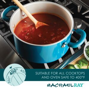 Rachael Ray Create Delicious Nonstick Induction Dutch Oven with Lid, 5 Quart, Teal Shimmer