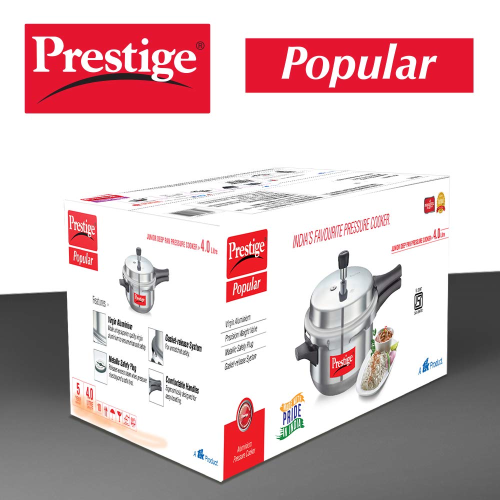 TTK Prestige 10025 Pressure Cooker, Junior, Silver