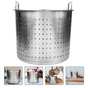 Hemoton Stock Pot Strainer Basket Insert Seafood Boil Pot Crawfish Crab Steamer Pot Stainless Steel Pasta Cooker for Home Restaurant Kitchen