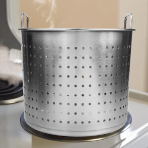 Hemoton Stock Pot Strainer Basket Insert Seafood Boil Pot Crawfish Crab Steamer Pot Stainless Steel Pasta Cooker for Home Restaurant Kitchen