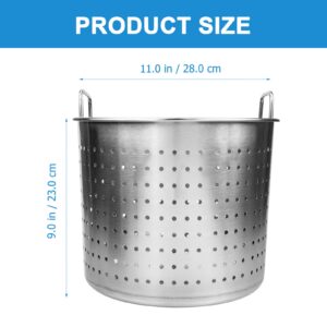 Hemoton Stock Pot Strainer Basket Insert Seafood Boil Pot Crawfish Crab Steamer Pot Stainless Steel Pasta Cooker for Home Restaurant Kitchen