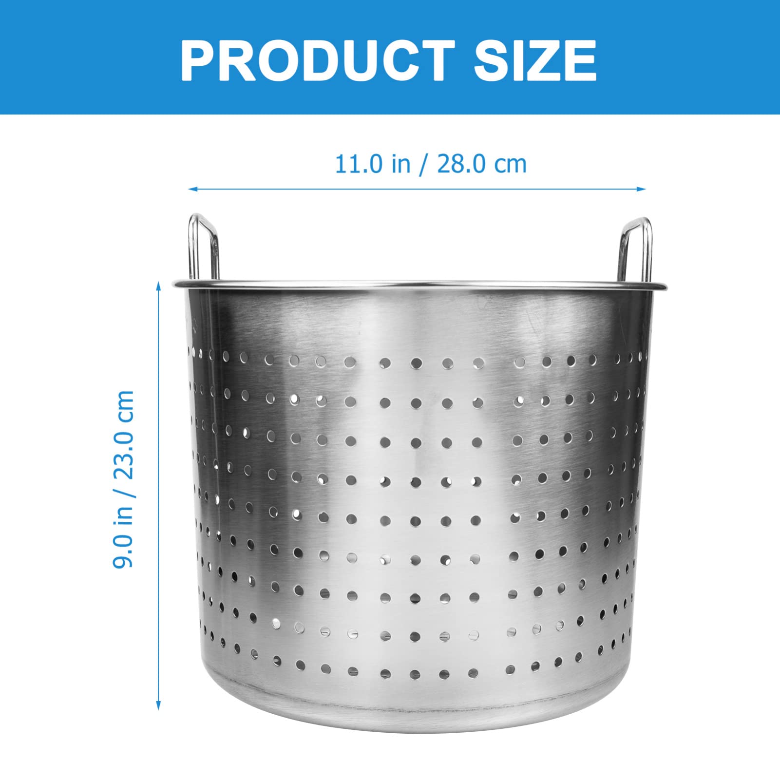 Hemoton Stock Pot Strainer Basket Insert Seafood Boil Pot Crawfish Crab Steamer Pot Stainless Steel Pasta Cooker for Home Restaurant Kitchen