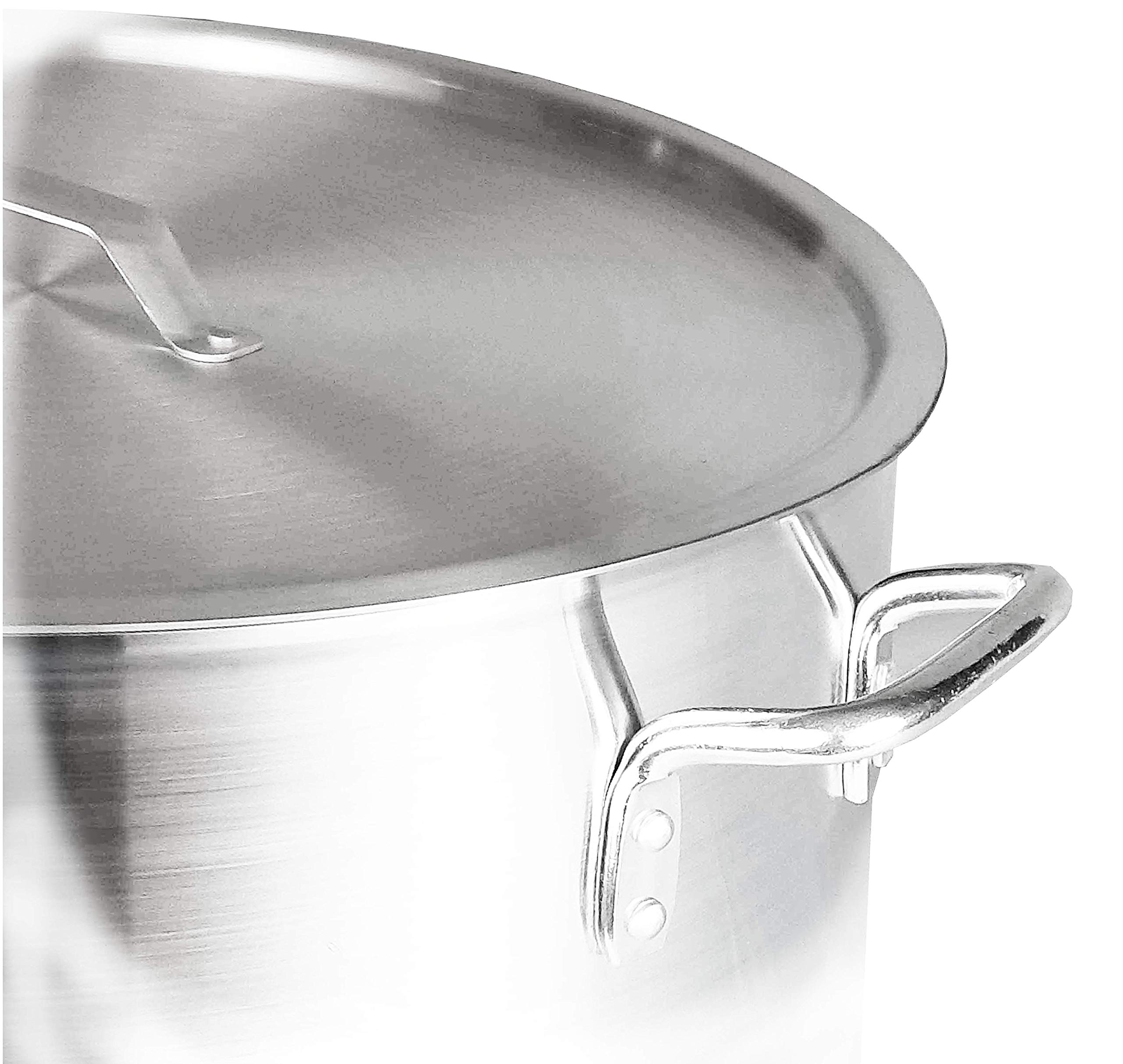 9819 Uniware® Professional Aluminum Stock Pot With Steamer Set of 3, 64 QT, 84 QT, 100 QT