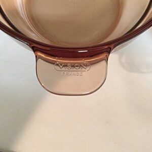 Corning Visions Vision Ware Amber 3 Piece Double Boiler Sauce Pan w/ Lid