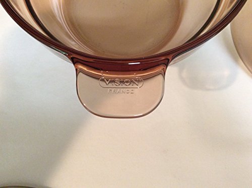 Corning Visions Vision Ware Amber 3 Piece Double Boiler Sauce Pan w/ Lid