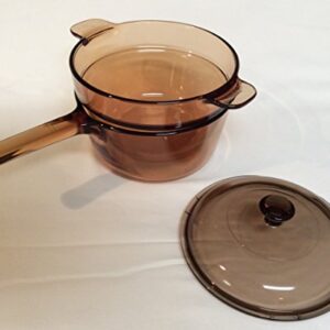 Corning Visions Vision Ware Amber 3 Piece Double Boiler Sauce Pan w/ Lid