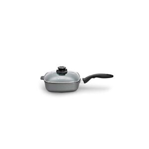 Swiss Diamond 8"x8" 2.1Qt Square Saute Pan HD Nonstick Diamond Coated Aluminum Square Saute Pan Includes Lid Dishwasher/Oven Safe