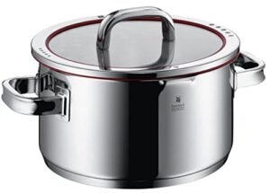 wmf cookware Ø 24 cm approx. 5,7l function 4 inside scaling lid - pour off or decant liquids without spilling to keep your dishes and cooker clean. made in germany hollow side handles glass lid