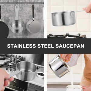 DOITOOL Steel Thickened Sauce Pan with Long Heatproof Handle Metal Milk Pan Kitchen Cookware for Milk Sauce Pasta Noodles Chocolate 80ml