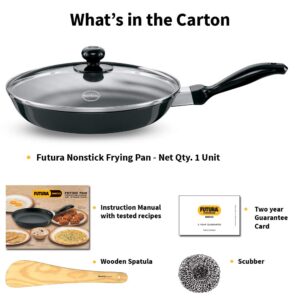 Hawkins Futura Non-Stick Frying Pan With Glass Lid, 26cm Black