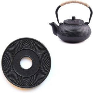 cast iron mat with rubber pegs/feet for japanese tea kettle cast iron teapot black trivet 5.3in