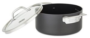 viking culinary hard anodized nonstick soup pot, 4 quart, includes glass lid, dishwasher, oven safe, works on all cooktops including induction
