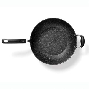 the rock by starfrit 12.5-inch nonstick wok with helping handle, one size, black
