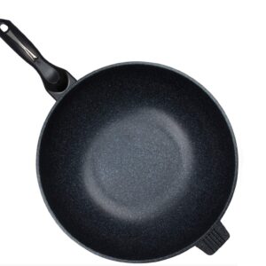 Ceramic Marble Coated Cast Aluminium Non Stick Wok 34 cm (13 1/2 inches)