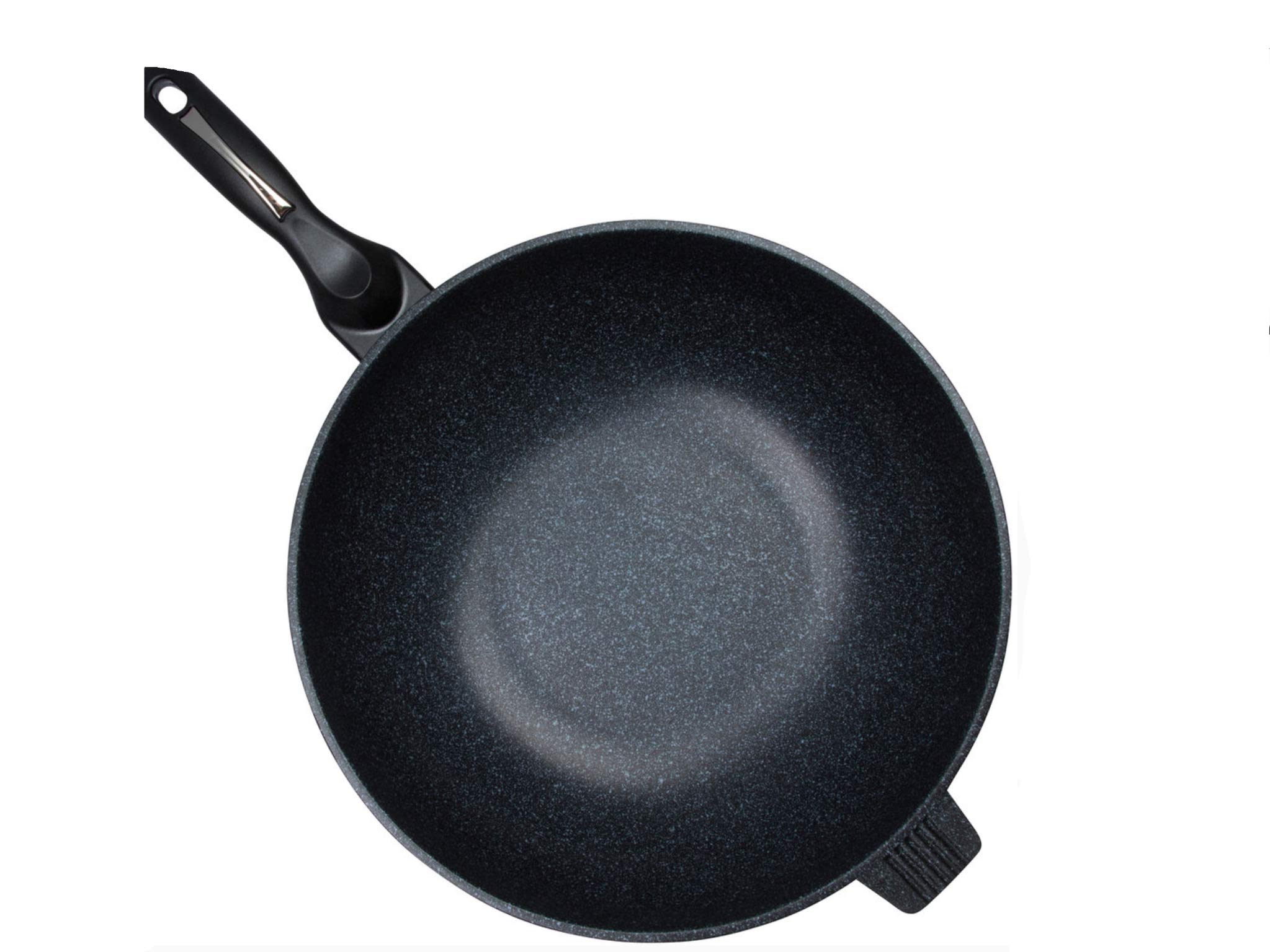 Ceramic Marble Coated Cast Aluminium Non Stick Wok 34 cm (13 1/2 inches)