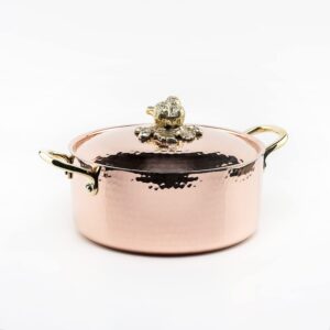 Hakart Handmade Copper Pot 7.87 inch (20 cm), 95 oz (2.8 L) Pure Copper Tin Lined Cooking Pot, Copper Vintage Cooking pot, Modern Copper Cookware, Handcrafted Copper Pot