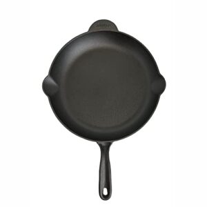 imusa usa 12" cast iron skillet with helper handle for indoor & outdoor