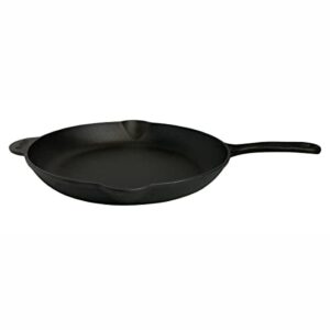 IMUSA USA 12" Cast Iron Skillet with Helper Handle for Indoor & Outdoor