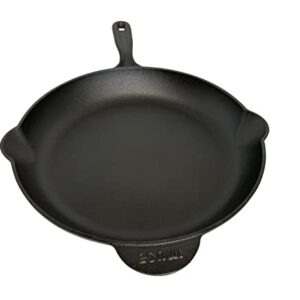 IMUSA USA 12" Cast Iron Skillet with Helper Handle for Indoor & Outdoor