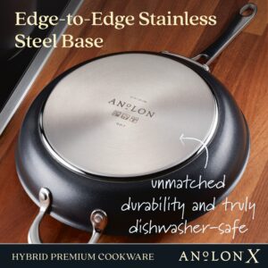 Anolon X Hybrid Nonstick Skillet Set, 12 Inch & 8.25 Inch, Dark Gray