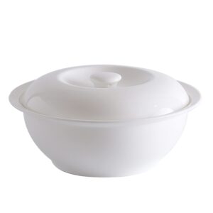 stock pot,accguan 1.7 quart white stockpot with lid, classic porcelain stockpot,elegant ceramic casserole with lid