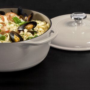 Lodge 6 Quart Enameled Cast Iron Dutch Oven with Lid + Lodge 10.25 Inch Cast Iron Pre-Seasoned Skillet