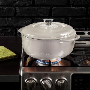 Lodge 6 Quart Enameled Cast Iron Dutch Oven with Lid + Lodge 10.25 Inch Cast Iron Pre-Seasoned Skillet