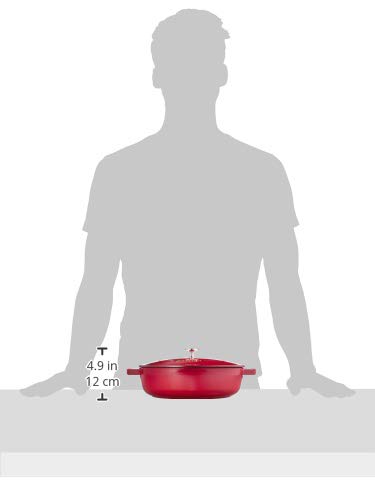 Staub Braiser 40506-544 Blazer Saute Pan, Cherry, 10.2 inches (26 cm), Large, Double-Handed, Casted, Enameled Pot, Sukiyaki, Induction Compatible