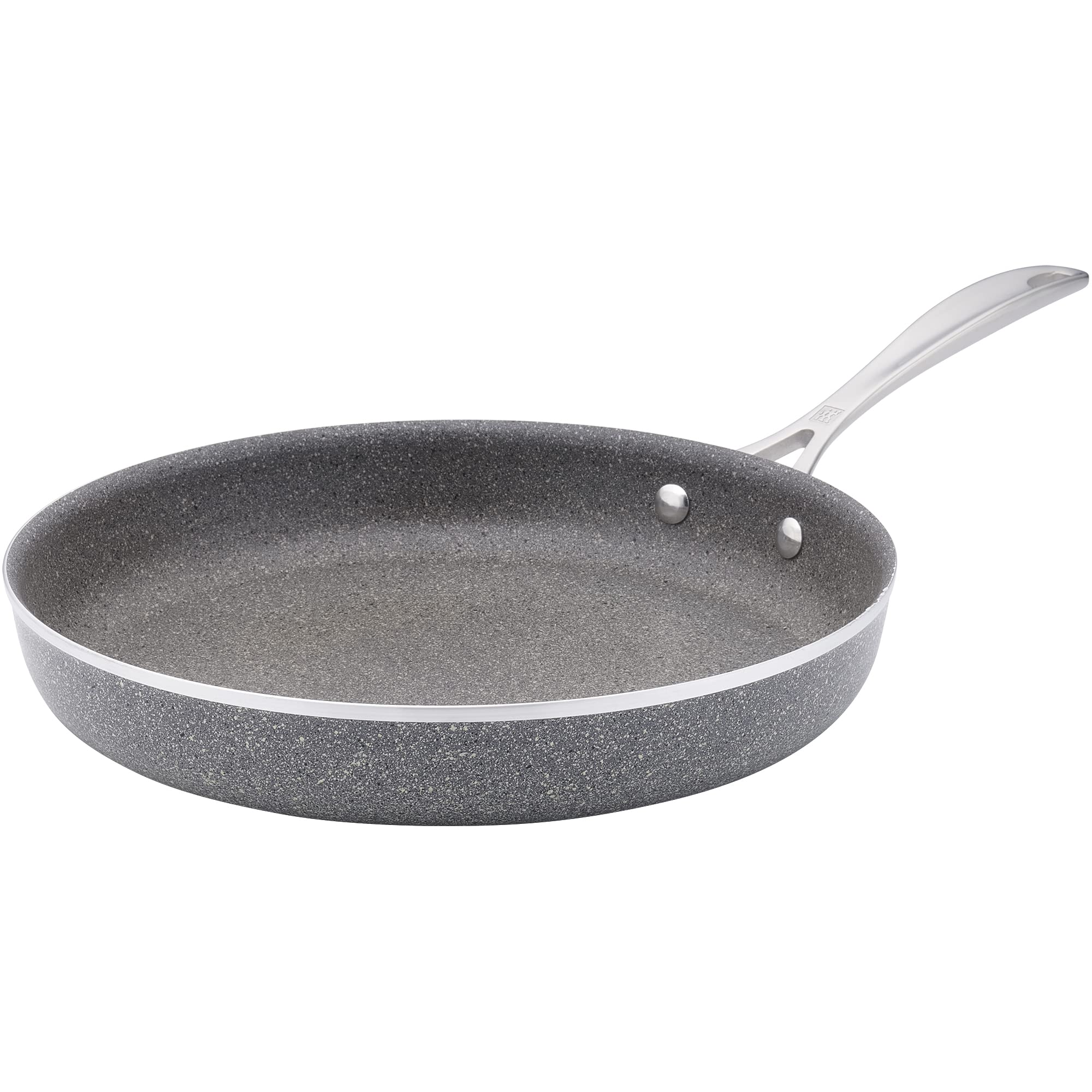 ZWILLING Vitale 12-inch Nonstick Frying Pan, Aluminum, Scratch Resistant, Made in Italy,Gray