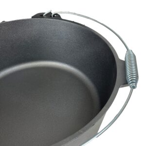 Cuisiland Seasoned 12 Quart DIA 14IN Cast Iron Dutch Oven lip lid