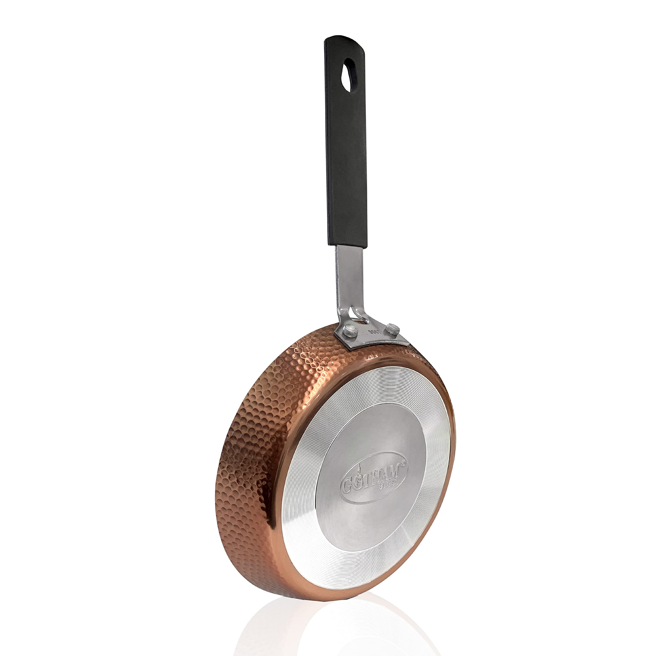 Gotham Steel 12” Nonstick Fry Pan & Oven Safe & Hammered Copper Collection – Mini 5.5” Egg Pan, Premier Nonstick Aluminum Cookware with Rubber Grip Handle, Dishwasher & Oven Safe up to 500° F