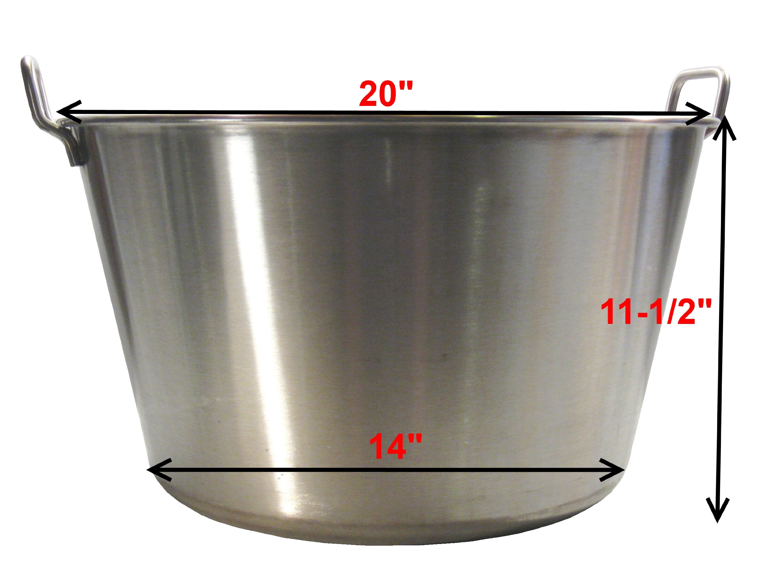 Cazo Grande Para Carnitas Extra Large 21" inch Stainless Steel Heavy Duty Acero Inoxidable Wok comal Fry