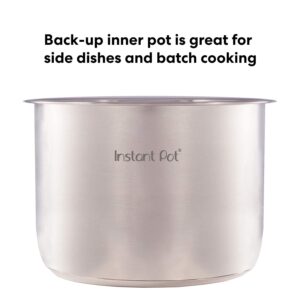 Instant Pot IP-POT-SS304-60 Genuine Stainless Steel Inner Cooking Pot - 6 Quart & Tempered Glass Lid, Stainless Steel Rim, for 5 Qt/L or 6 Qt/L Models