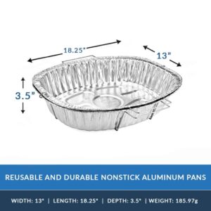 Nicole Fantini Heavy Duty Aluminum Foil Oval Rack Roaster with Handle (10)