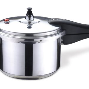 Bene Casa - Aluminum Pressure Cooker (4 Quart) - Includes Pressure Alarm and a Sure-locking Lid System - Dishwasher Safe