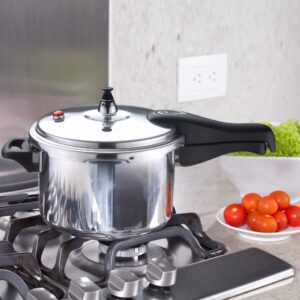 Bene Casa - Aluminum Pressure Cooker (4 Quart) - Includes Pressure Alarm and a Sure-locking Lid System - Dishwasher Safe