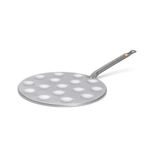 de buyer mineral b carbon steel aebleskiver & poffertjes pan - ideal for mini pancakes - naturally nonstick - made in france