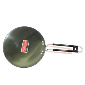 Hard Anodised Roti Tawa With Steel Handle Aluminium Chapati Tawa Concave Tawa Paratha Tawa Griddle Pan Chapati Pan (4mm)