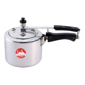 Wonderchef Ultima Inner Lid Indian Cooking Aluminum Pressure Cooker, 3 Quarts, Silver