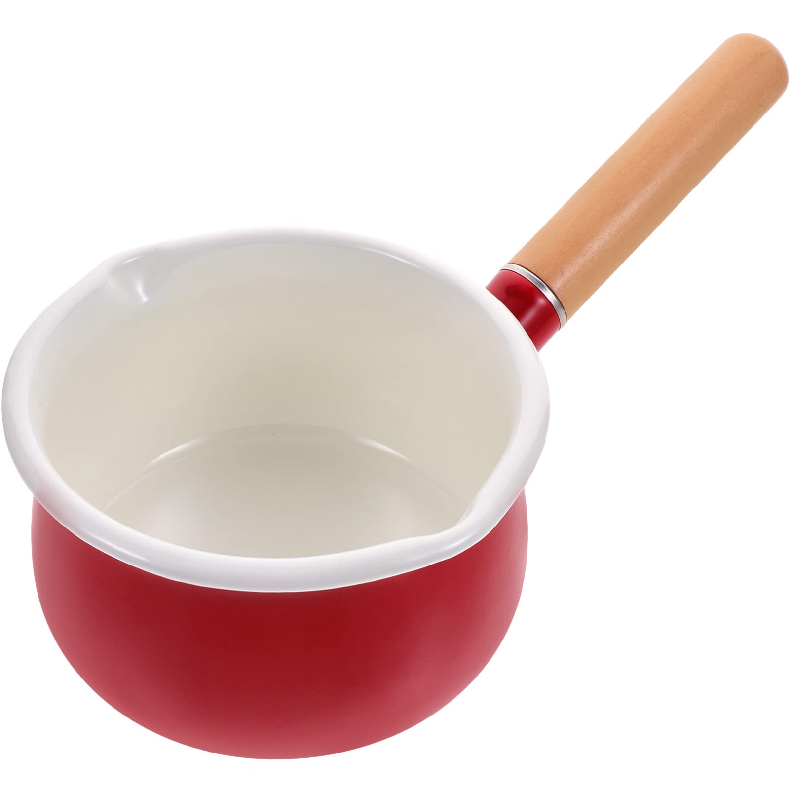 Kichvoe Stew Pot Enamel Milk Pot Wood Baby Multifunction Cooking Spoon Small Cookware